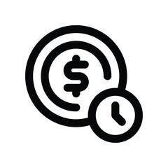 coin icon. vector line icon for your website, mobile, presentation, and logo design.