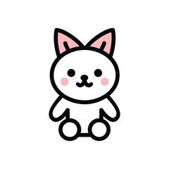 vector cute cat cartoon character isolated on white background