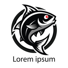 Minimalistic Fish Emblem for Aquatic Themes