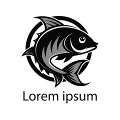 Fototapeta premium Minimalistic Fish Emblem for Aquatic Themes