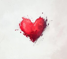 Abstract heart-themed artwork with red tones and varying textures. Valentine's day. AI generated image