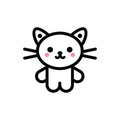 cute cartoon cat. vector icon. doodle style icon