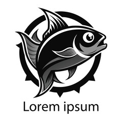 Minimalistic Fish Emblem for Aquatic Themes