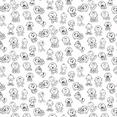 baby doodle hand drawing seamless pattern vector illustration