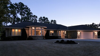 Serene Evening at a Luxurious Home 
