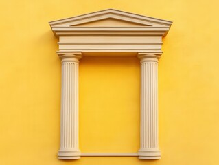 Fototapeta premium A traditional bank painted in golden hues, symbolizing wealth and security