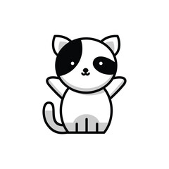 vector cute cartoon cat on a white background