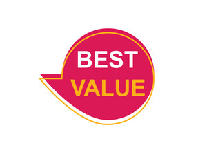 Best Value text on a ribbon. Designed with white title and pink stripe. Vector banner with tag on a transparent background.