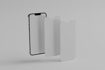Minimal Floating Smartphone Mockup with Detached Screen

