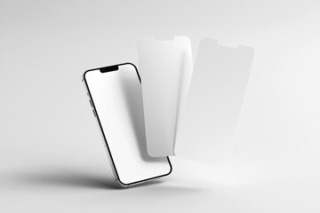  Smartphone Mockup with Transparent Screen Layers