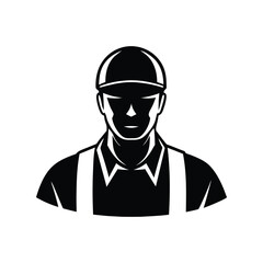 Worker man silhouette vector