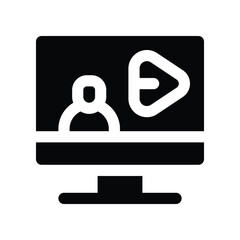 online consultant icon. vector glyph icon for your website, mobile, presentation, and logo design.
