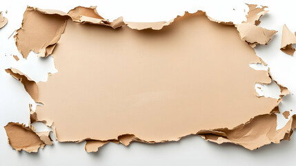 Torn Beige Makeup Foundation Sample, White Background, Product Mockup, Advertising.
