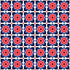 seamless floral background abstract pattern with geometric flowers block print graphic design for fabric pattern prints wallpaper backdrop wrapping paper vector
