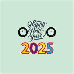 Happy New Year handwritten lettering design. Holiday calligraphy text for postcard, poster, banner design element