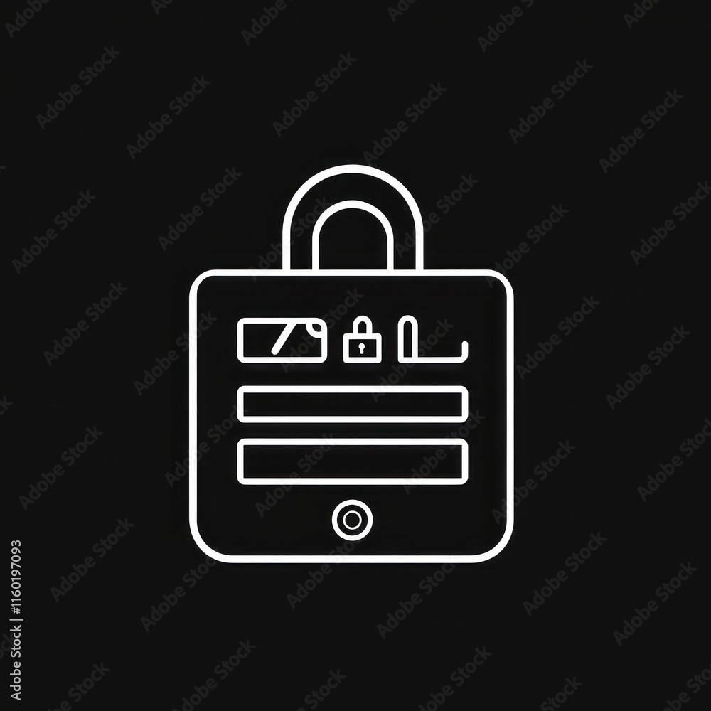 Poster secure data storage icon.