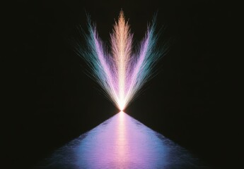 色と光が織りなす美しい噴水の芸術作品