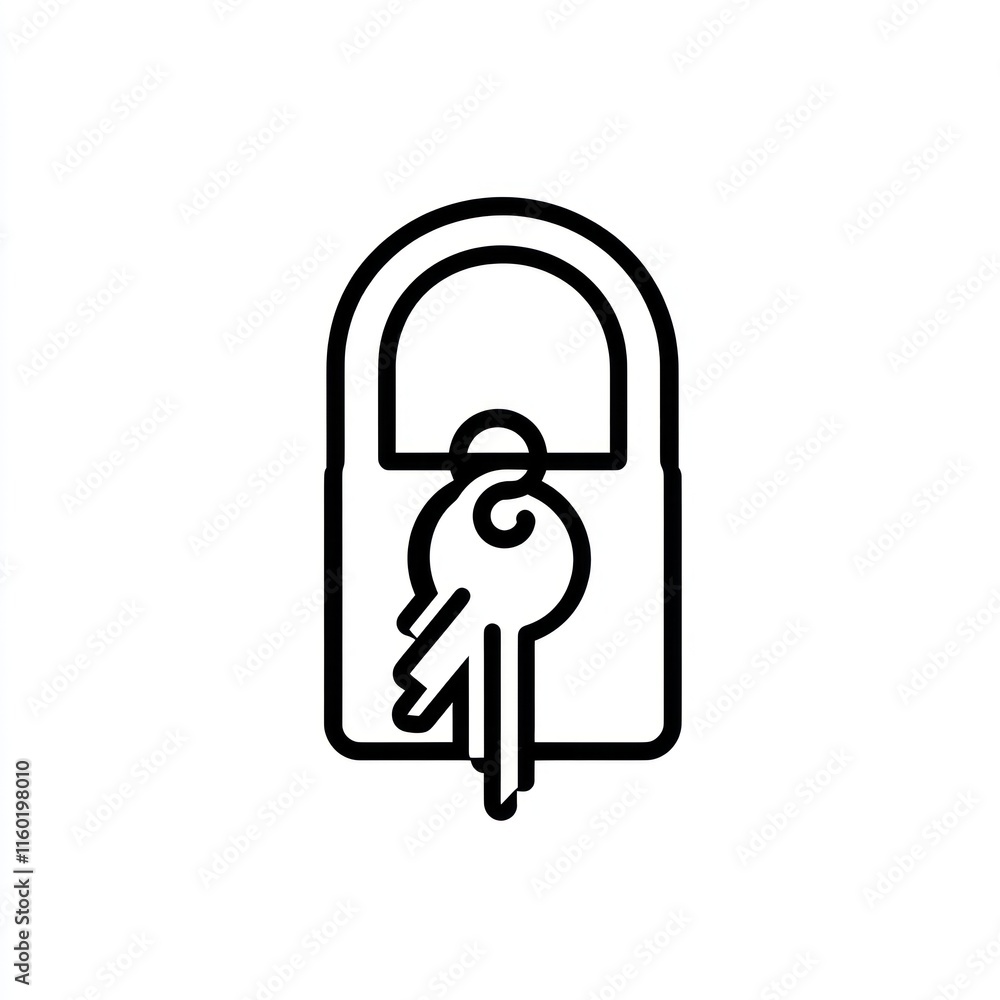 Poster padlock with keys hanging on it.