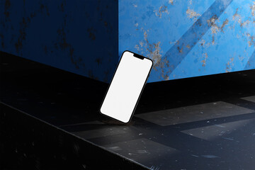 Smartphone Mockup with Grunge Industrial Texture

