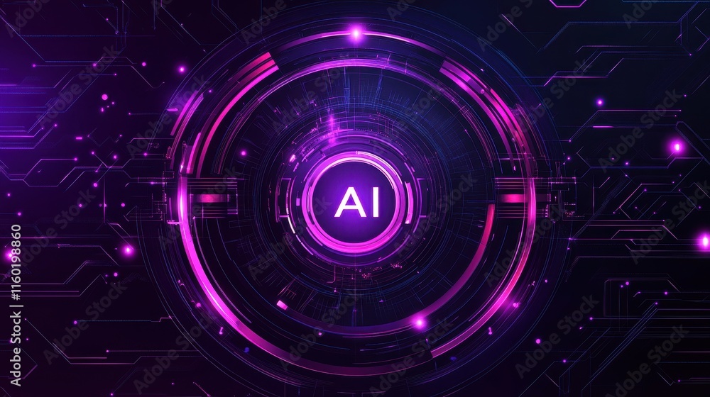 Poster abstract artificial intelligence digital interface design