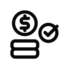 coin icon. vector line icon for your website, mobile, presentation, and logo design.