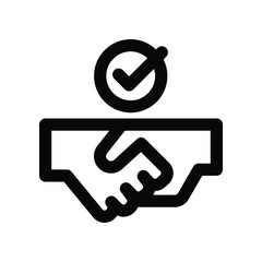 hand agreement icon. vector line icon for your website, mobile, presentation, and logo design.