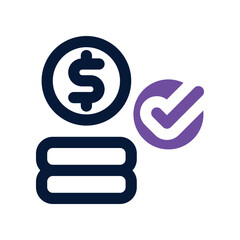 coin icon. vector dual tone icon for your website, mobile, presentation, and logo design.