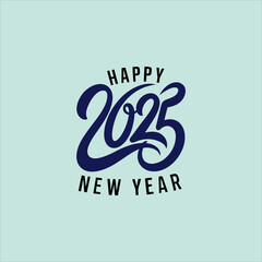 Happy New Year handwritten lettering design. Holiday calligraphy text for postcard, poster, banner design element