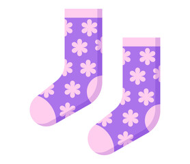 Flowers winter socks clipart illustration