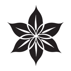 poinsettia flower silhouette vector icon illustration