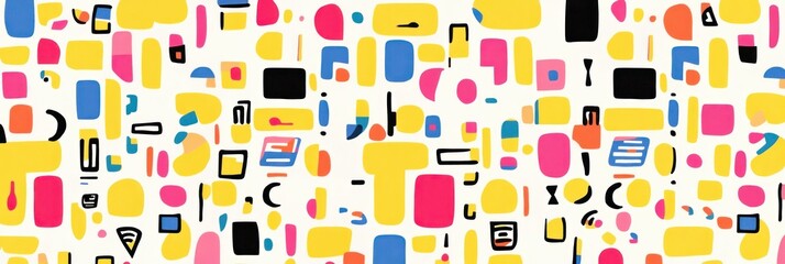 Abstract colorful shapes pattern background.