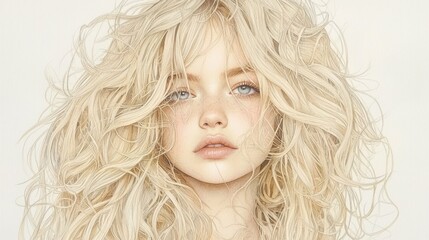Captivating portrait of a beautiful individual studio setting digital art ethereal environment close-up view aesthetic presentation