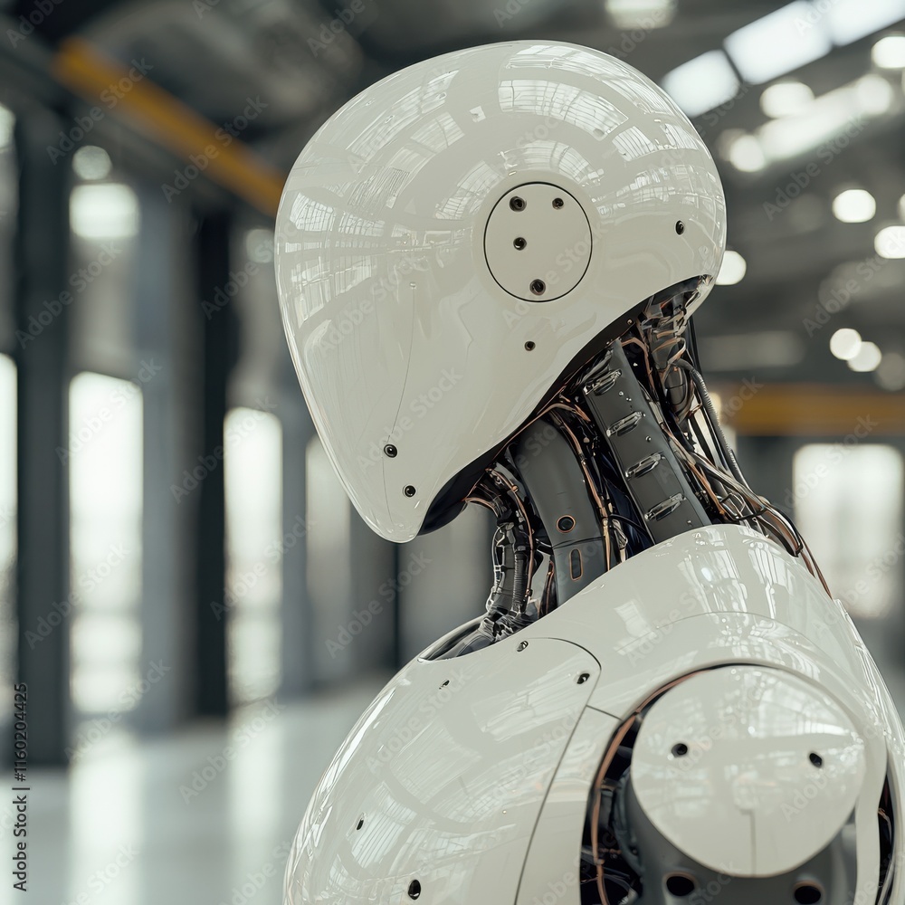 Aufkleber robotic automation in industrial settings ai technology stock photo modern factory environment close