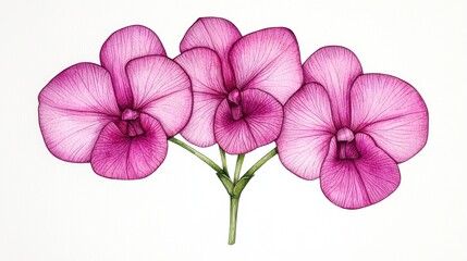 Fototapeta premium Stunning orchid blooms botanical garden floral white background close-up view nature's beauty
