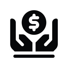 save money icon. vector glyph icon for your website, mobile, presentation, and logo design.