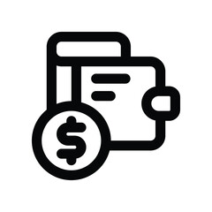wallet icon. vector line icon for your website, mobile, presentation, and logo design.