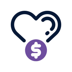 donation icon. vector dual tone icon for your website, mobile, presentation, and logo design.