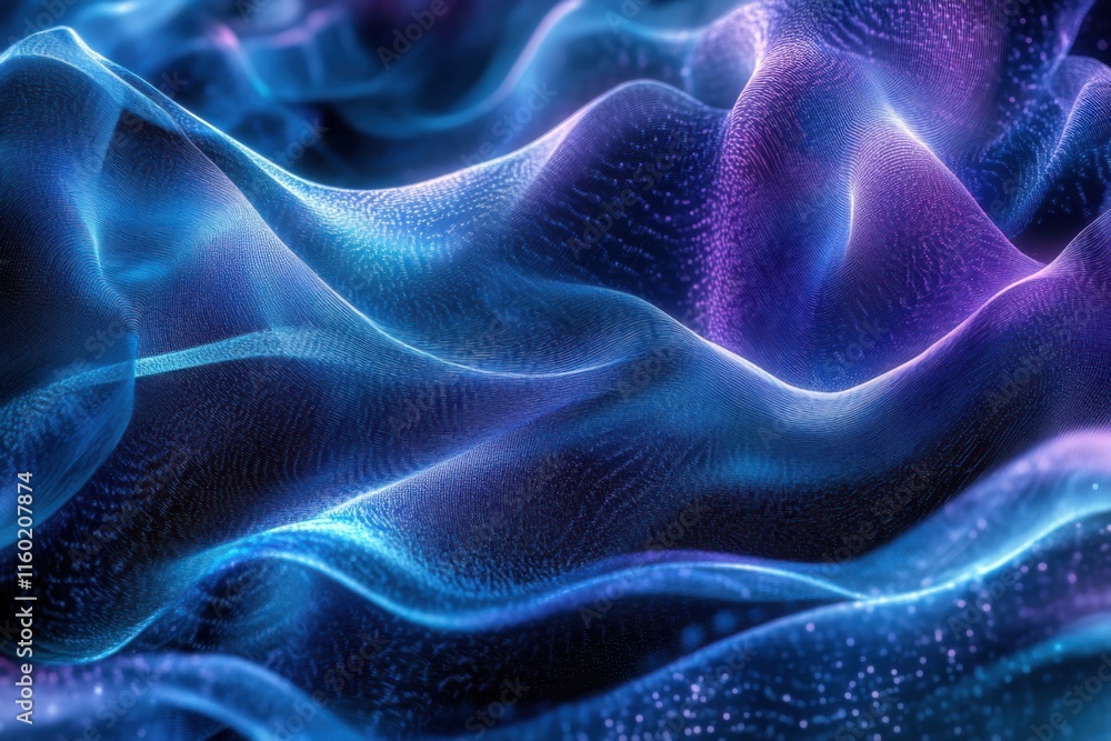 Poster colorful waves of light create a mesmerizing abstract pattern in a digital artwork