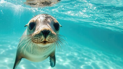 Fototapeta premium Sea Lion Underwater Portrait