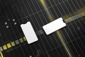 Smartphone Mockup Template with Industrial Design Elements