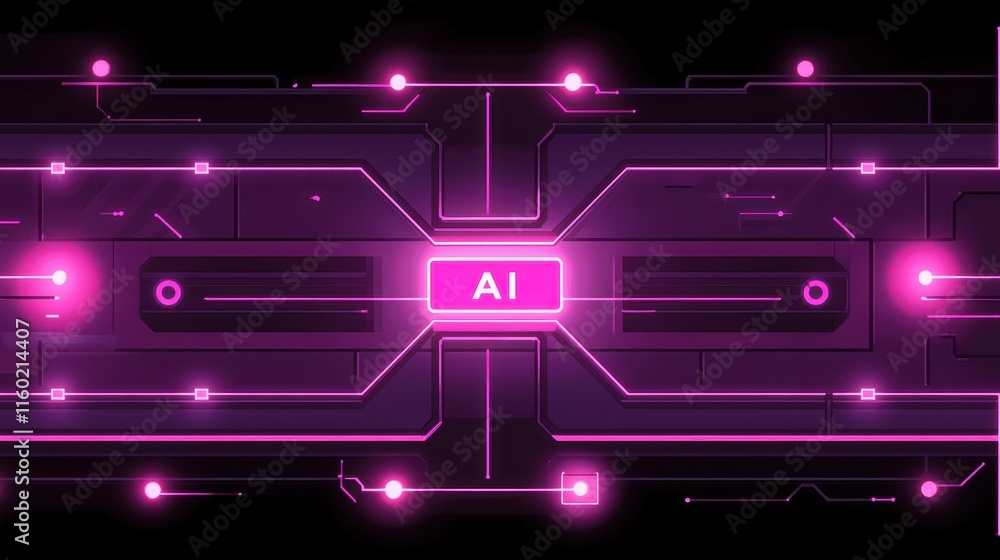 Poster abstract futuristic ai interface design concept