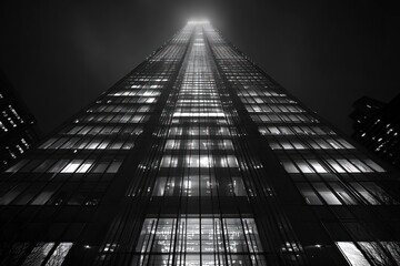 Night Skyscraper: A Monochrome Ascent