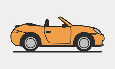Fototapeta premium A flat vector illustration of convertible car drawing, transportation vector graphic