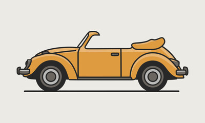 Fototapeta premium A flat vector illustration of convertible car drawing, transportation vector graphic