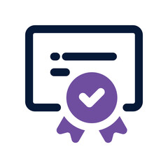 certificate icon. vector dual tone icon for your website, mobile, presentation, and logo design.