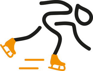 Speed skating sport icon