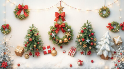 Close-Up of a Decorated Christmas Tree with Festive Ornaments