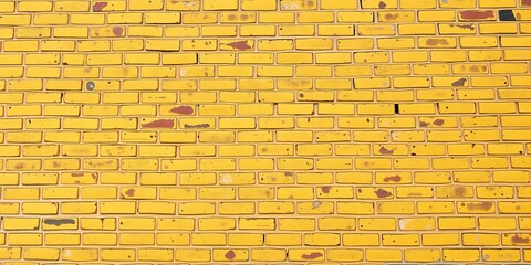Yellow brick wall with copy space for text or design, showcasing a textured background perfect for industrial or urban themed concepts, yellow, masonry