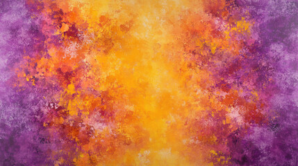 Fototapeta premium Vivid abstract background, fiery oranges and radiant yellows interwoven with soft lavender and mauve gradients, bold textures with dynamic ink splatters