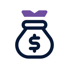 money bag icon. vector dual tone icon for your website, mobile, presentation, and logo design.